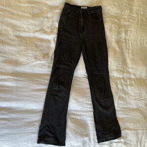 Rolla’s flared black washed jeans, size 25